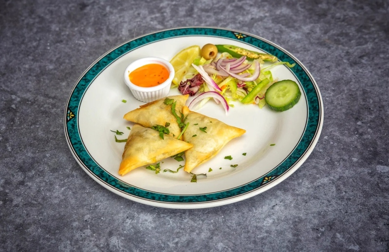 Samosa served at Bombay Bar & Grill Restaurant in Prestonpans 
